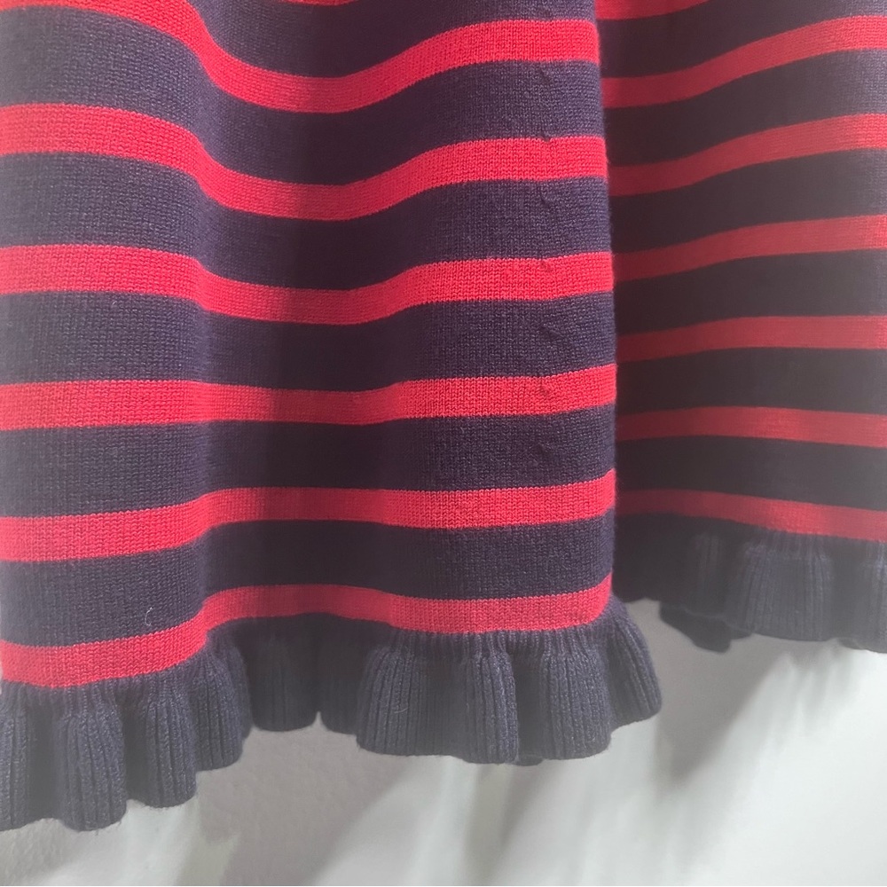 1901 Nordstrom French Striped Mock Neck Knit Dress Navy/Red Size S - Picture 15 of 16